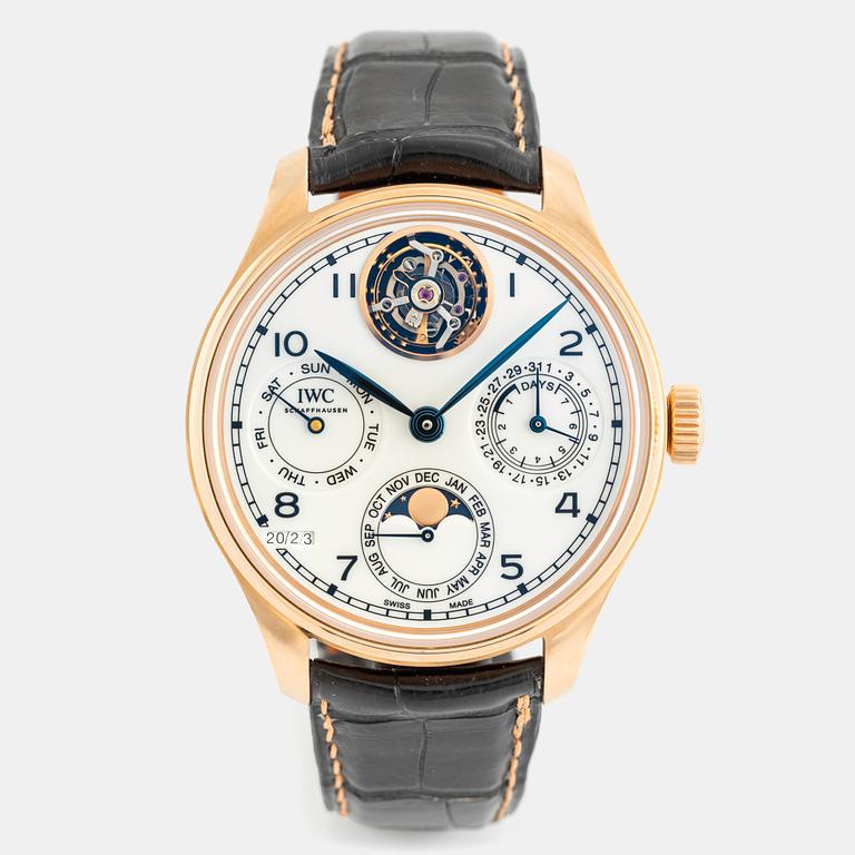 IWC, Portugieser Perpetual Calendar Tourbillon Edition “150 Years”, "18K Strap", ca 2018.