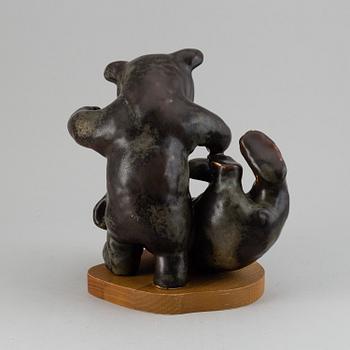 KARL GRÖSSL, a stoneware sculpture of bears, Rörstrand, Sweden.