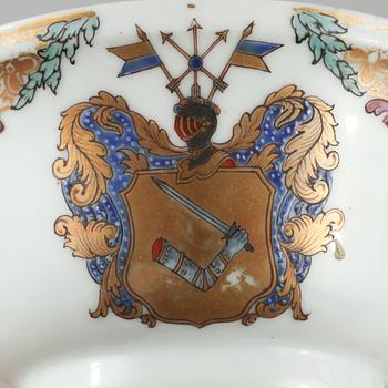 PARTI PORSLIN, 4 st, vapenporslin, Kina, 1700-tal.