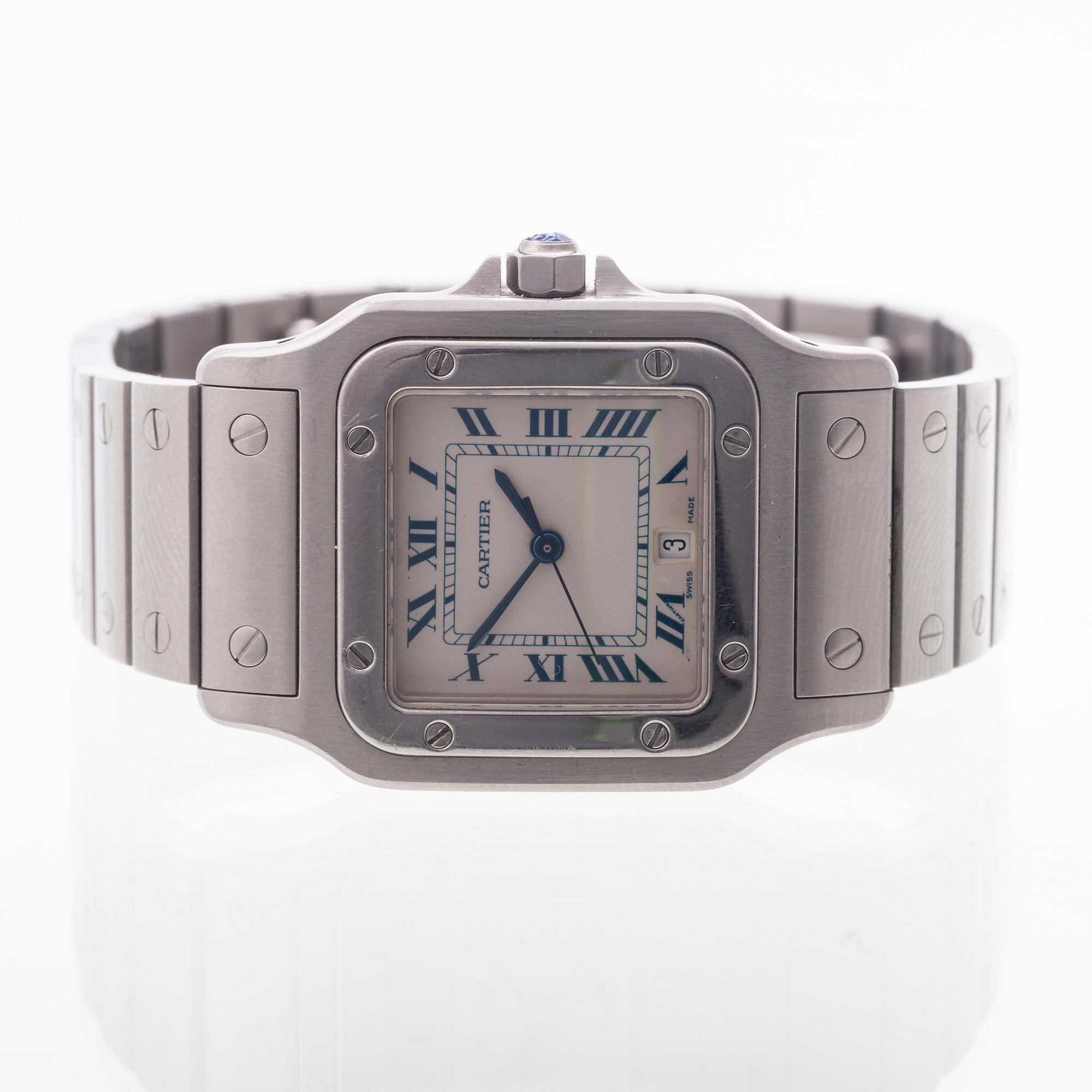 ARMBANDSUR, herr, Cartier Santos, stål.