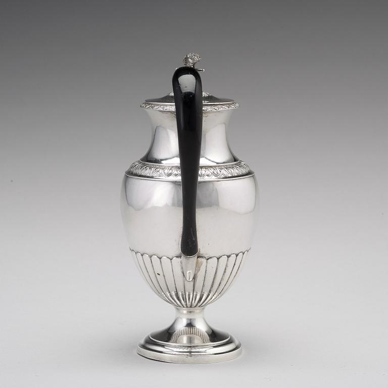 Anders Lundquist, kaffekanna, silver, Stockholm 1817, empire.