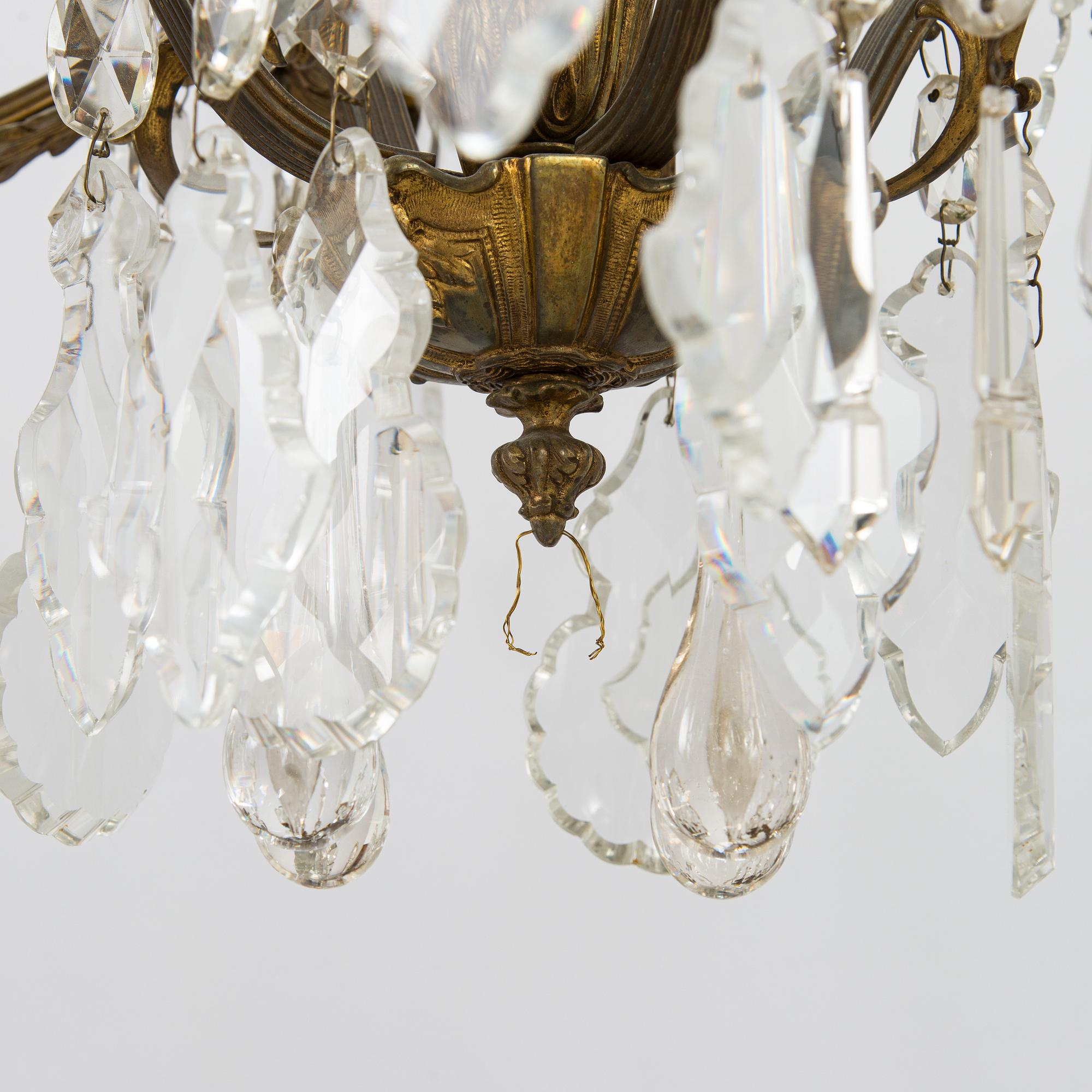 A chandelier, late 19th century.