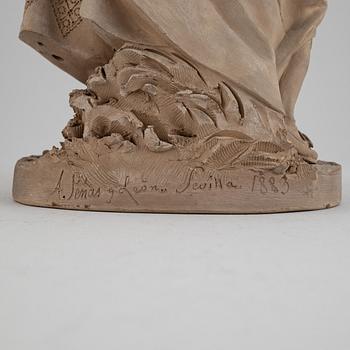 A terracotta sculpture by Antonio Peñas y Leon, Spain, 1883.