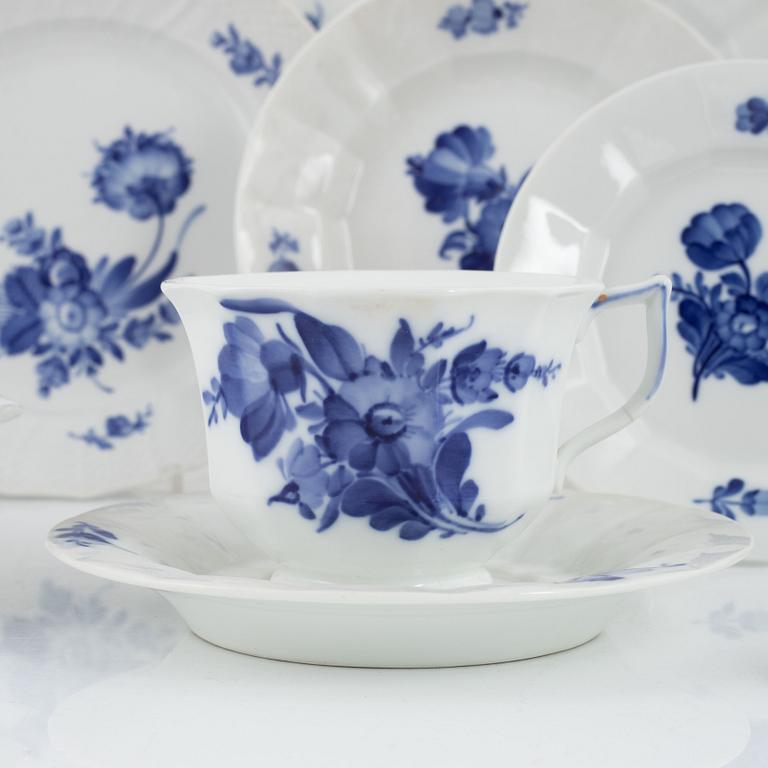 A 71-piece "Blue flower" porcelain dinner and coffee service, Royal Copenhagen, Denmark.