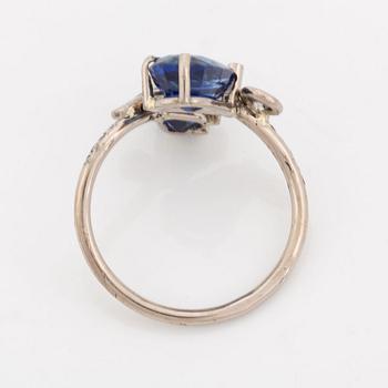 Sapphire and brilliant cut diamond ring.