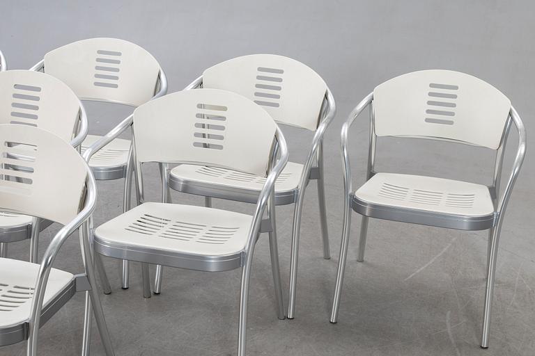 Vico Magistretti, chairs 6 pcs Kartell, Mauna kea alter part of the 20th century.