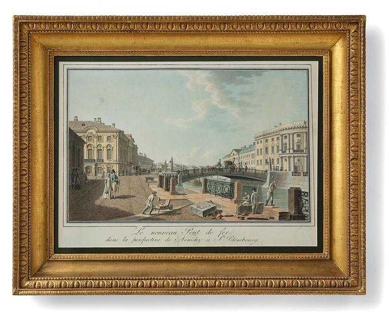Benjamin Patersen (Paterson), ”Le nouveau Pont de fer dans la perspective de Newsky à St Petersbourg”.