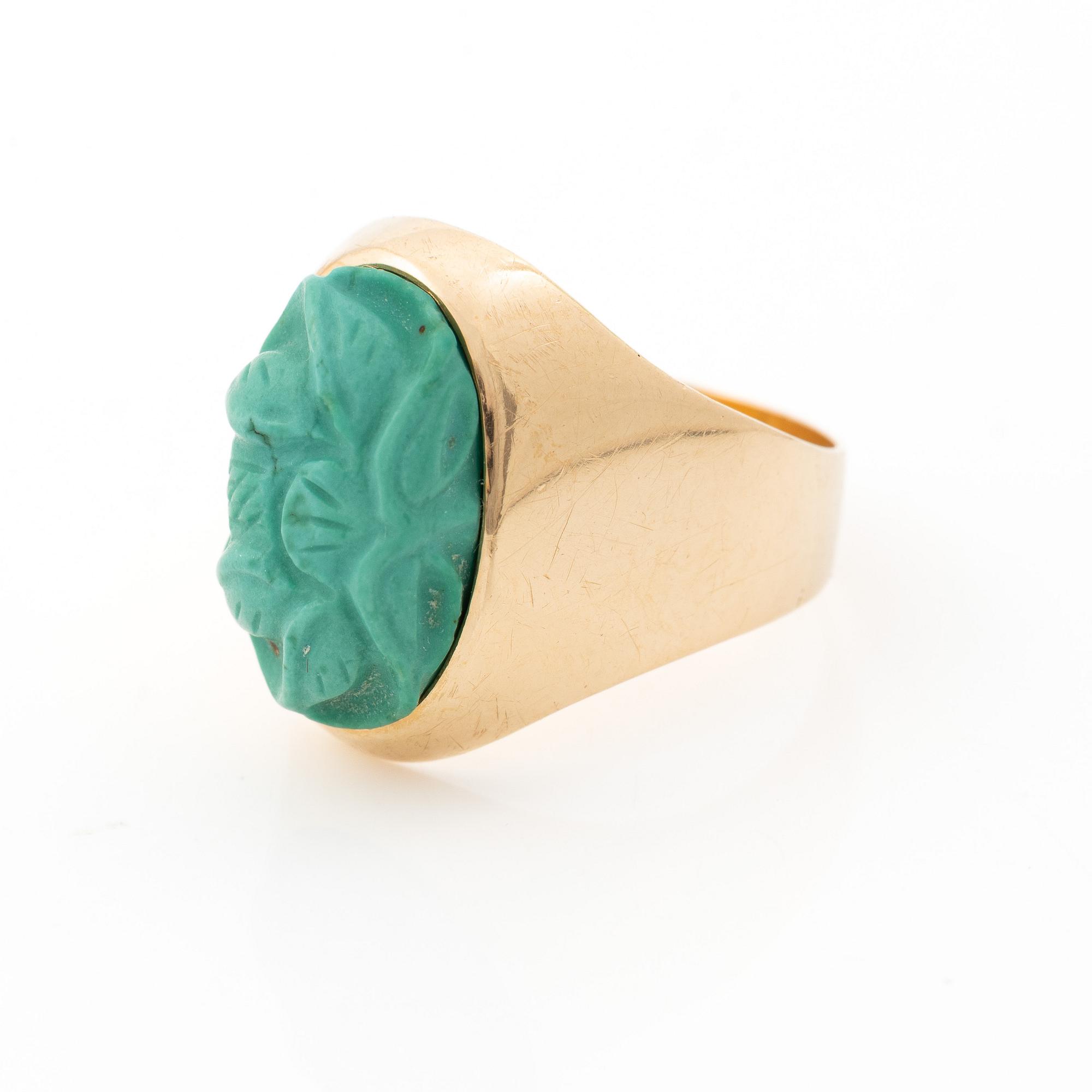 Waldemar Jonsson, 18K gold ring with a turquoise-coloured stone, Skara, 1987.