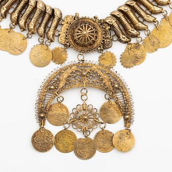An Ottoman gold Necklace Turkey, 19th century.
