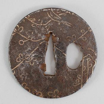 TSUBA, järn, Japan, 1500-/1600-tal.