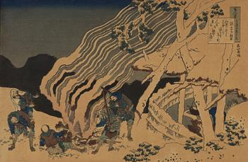 Katsushika Hokusai, after, a woodblock print in colours, Meiji or Taisho period.