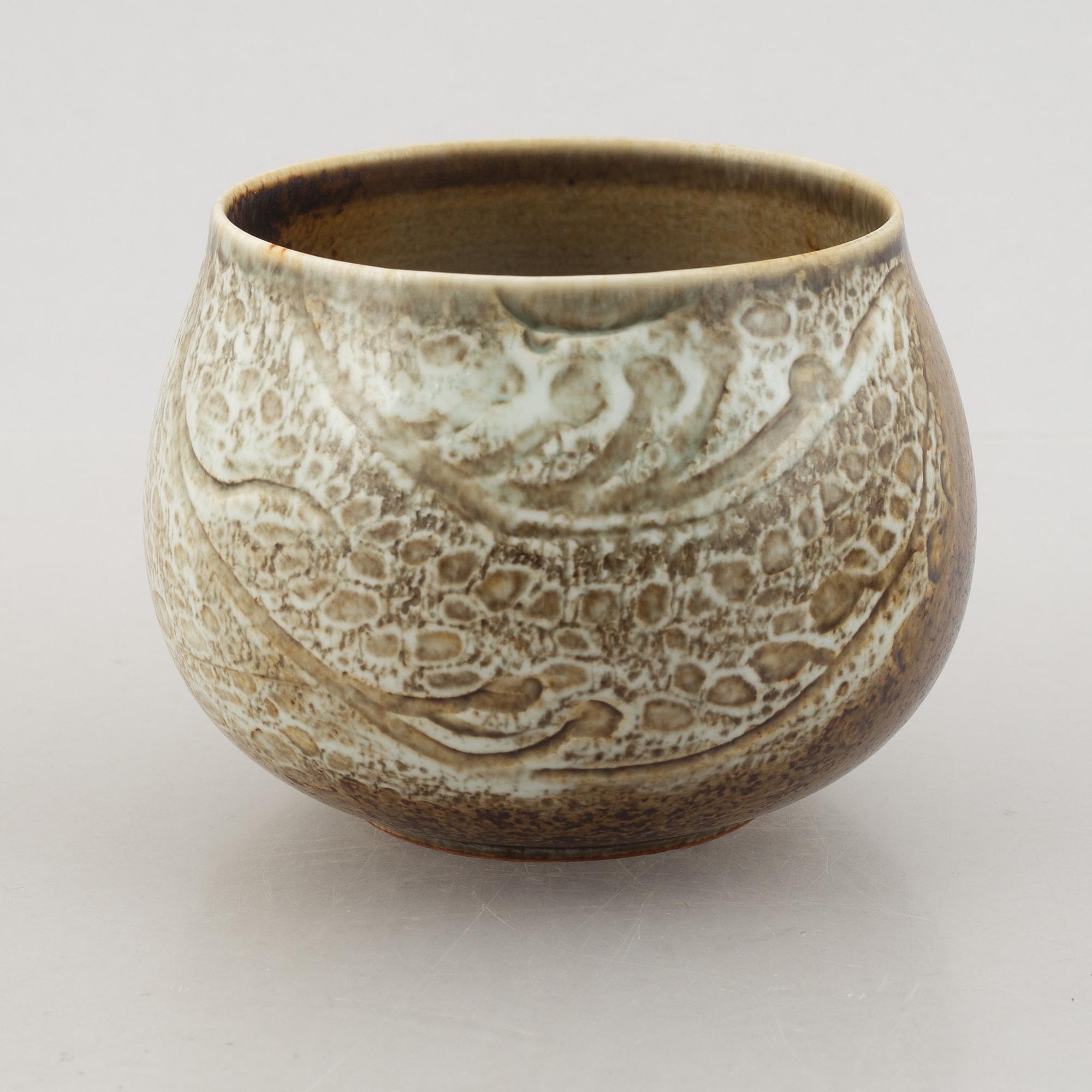 Stig Lindberg, three stoneware bowls, Gustavsbergs Studio, Sweden, 1969-82.