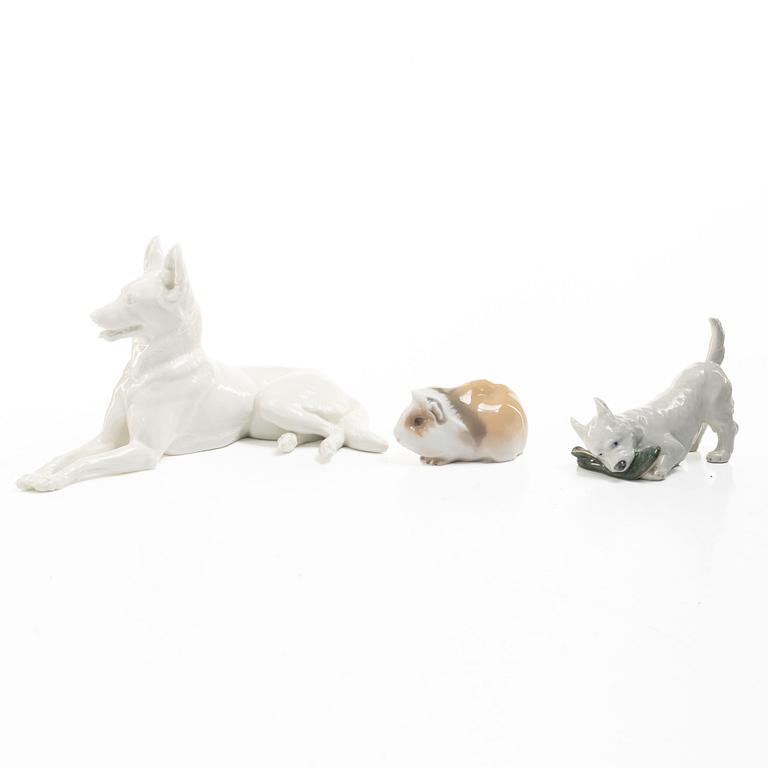 Royal Copenhagen, Figurines, 3 pcs, porcelain, Kärner/Bing & Grøndahl.