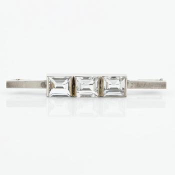 Wiwen Nilsson, a brooch, silver with step-cut rock crystal, Lund 1946.