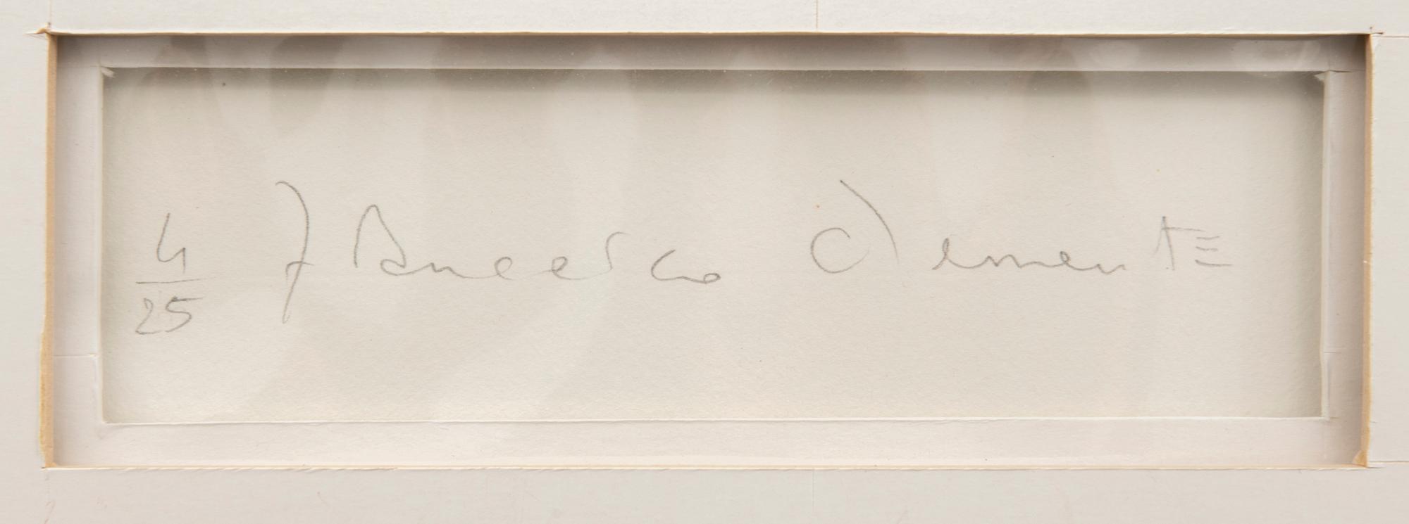 Francesco Clemente, akvatint softground signerad och numerad 4/25.