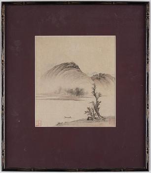 Two Chinese paintings, watercolour and ink on paper, Qing dynasty (1664-1912).