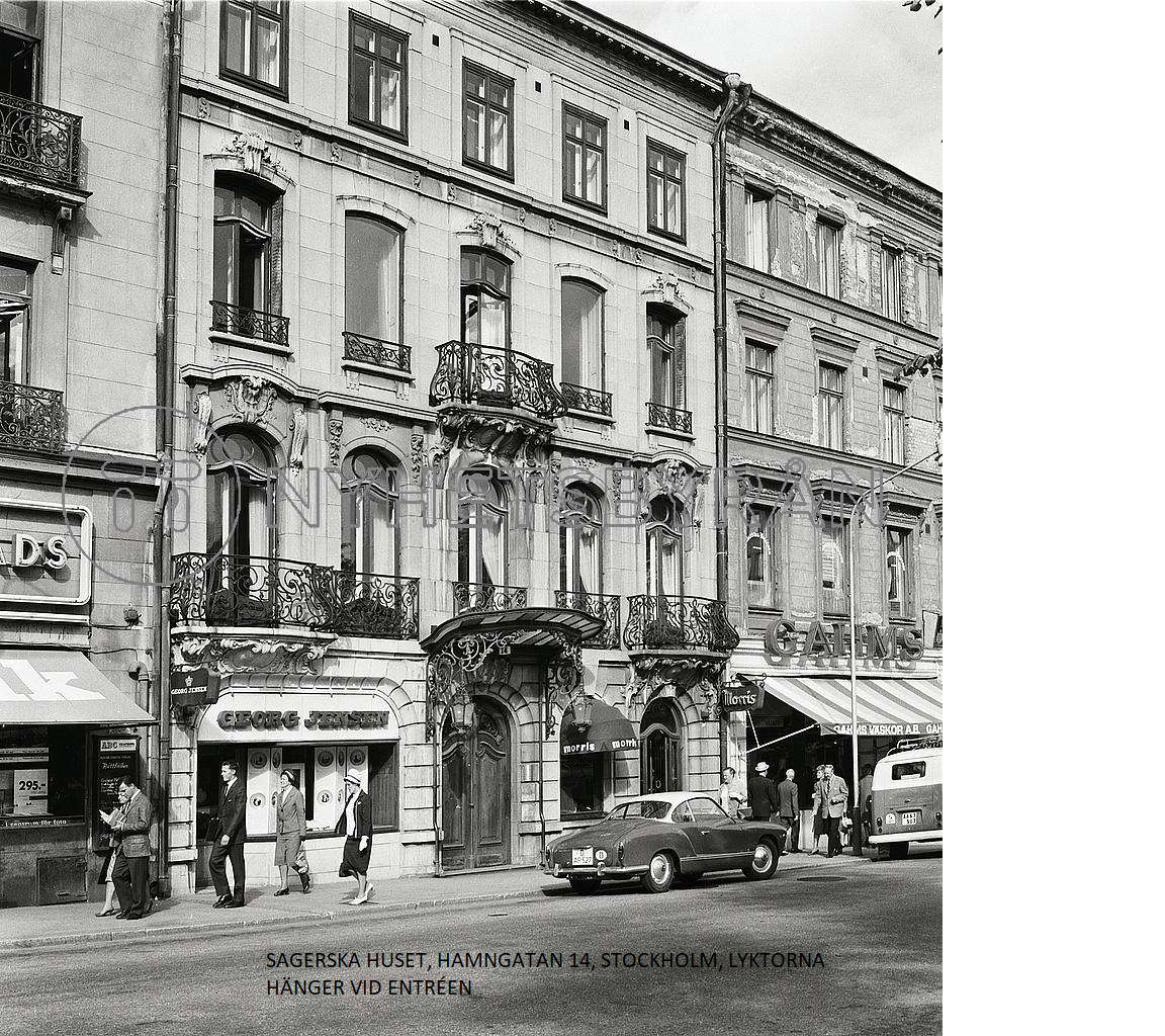 A pair of lanterns, circa 1900, from the Sagerska building, Hamngatan 14, Stockholm.