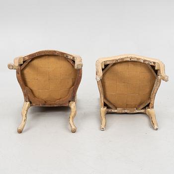 A matched pair of French Louis XV chairs, mid 18th Century.