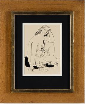 BENGT LINDSTRÖM, indian ink drawing, signed and dated 1951.