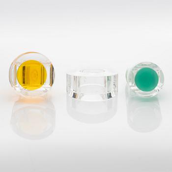 Siv Lagerström, three acrylic plastic rings, 1970s.