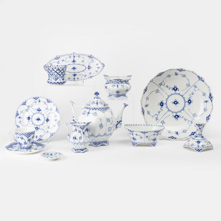 A 40-piece 'Musselmalet' porcelain coffee and tea service, Royal Copenhagen, Denmark.