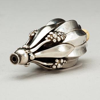 A Georg Jensen sterling bell, Copenhagen 1933-44.