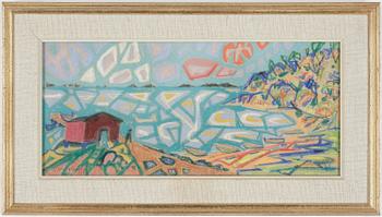 Uno Vallman · UNO VALLMAN, pastell, signerad och daterad 1958.