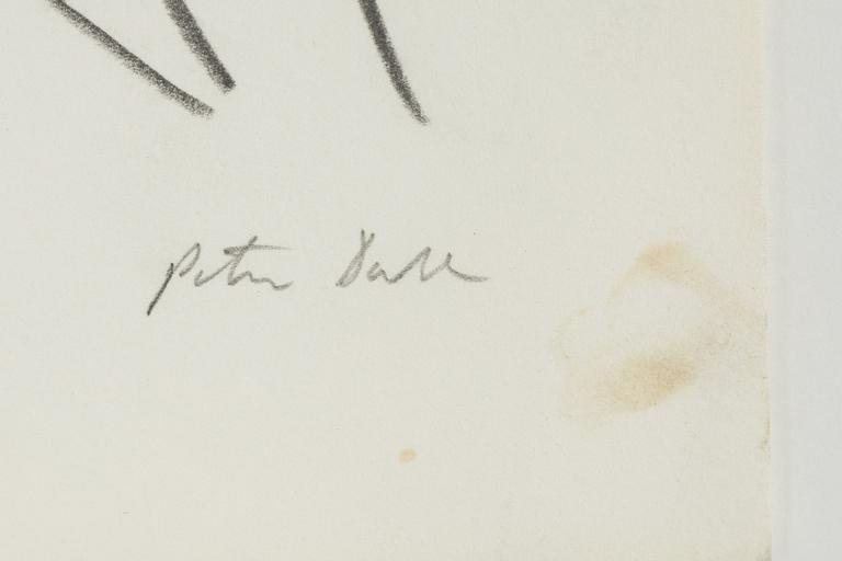 Peter Dahl, pencil drawing, signed.