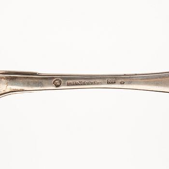 Collection of tablespoons, 28 pieces, silver, by 9 different master silversmiths, Kristianstad, 18th/19th century.