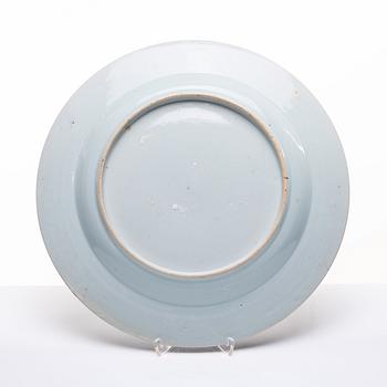 A pair of blue and white Chinese Export dishes, Qing dynasty, Qianlong (1736-95).