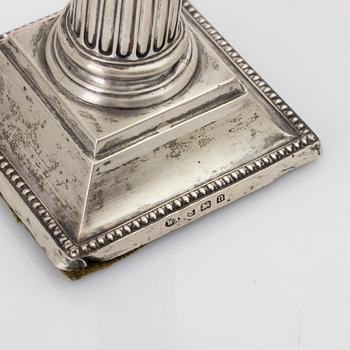 Candlesticks, a pair, silver, Birmingham, England, first half of the 20th century.