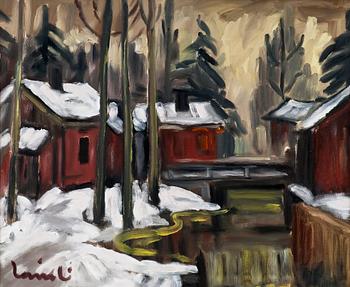 415. Olavi Laine, RED CABINS.