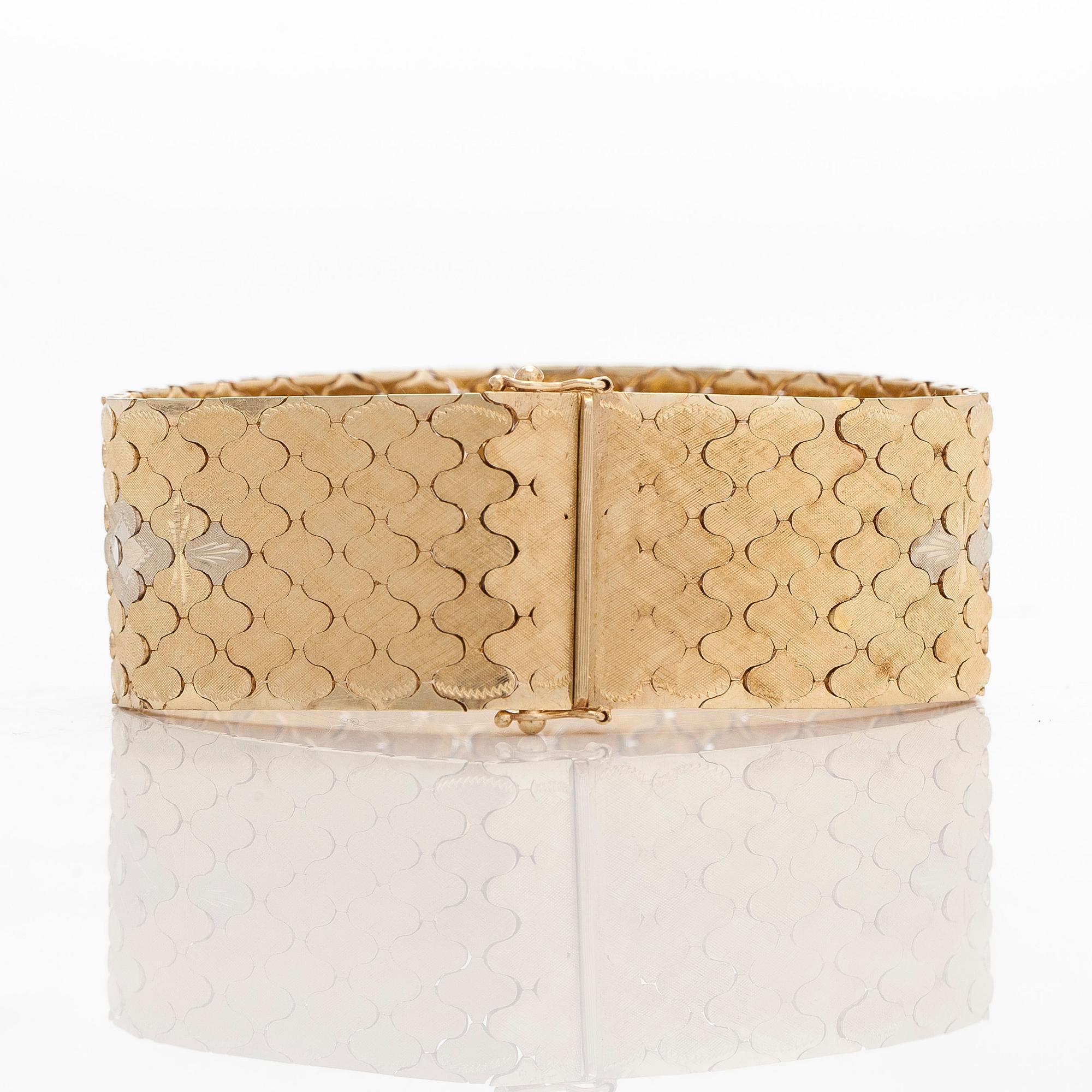 Armband i 14K trefärgsguld.