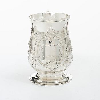 A British silver tankard, mark of John King, London 1778-79.