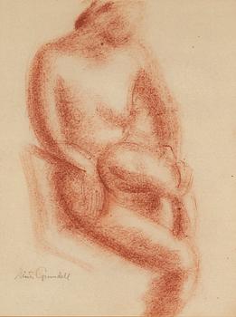ISAAC GRÜNEWALD, red crayon on paper.