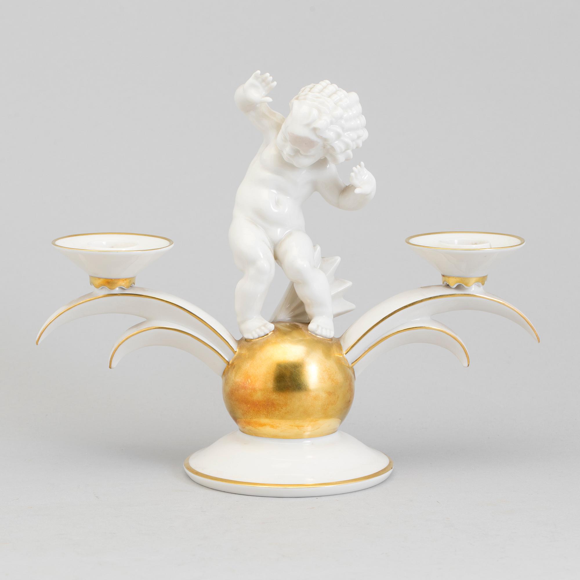 KARL TUTTER, kandelaber, porslin, Hutschenreuther, Tyskland.