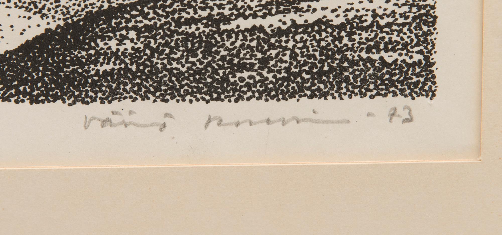 VÄINÖ ROUVINEN, litografia, signeerattu ja päivätty -73.