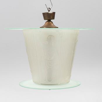 Harald Notini, taklampa, modell 10918, Arvid Böhlmarks Lampfabrik, Stockholm, 1930-tal.