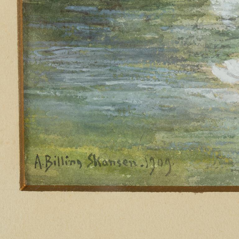 ANNA BILLING, watercolour on paper, signed and dated 1909.