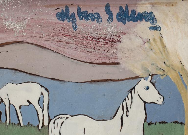 ALY BEN SALEM, glasmålning. Signerad.