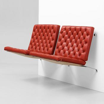 407. Poul Kjaerholm, A pair of "PK 26" wall mounted sofa sections, edition Fritz Hansen.