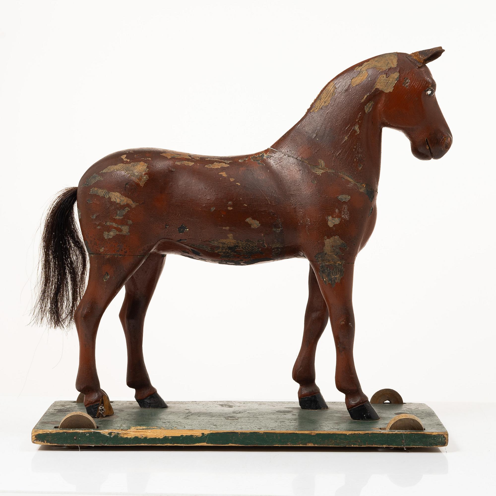 A toy horse, early 20th century.