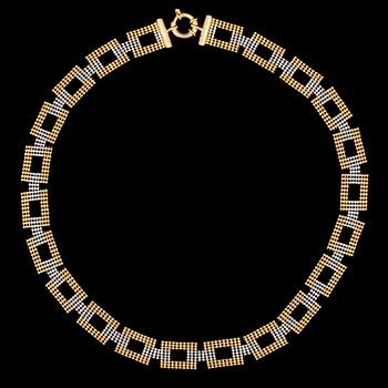 COLLIER, 15k guld och vitguld, Italien 1990/2000-tal. Vikt 20,1g.