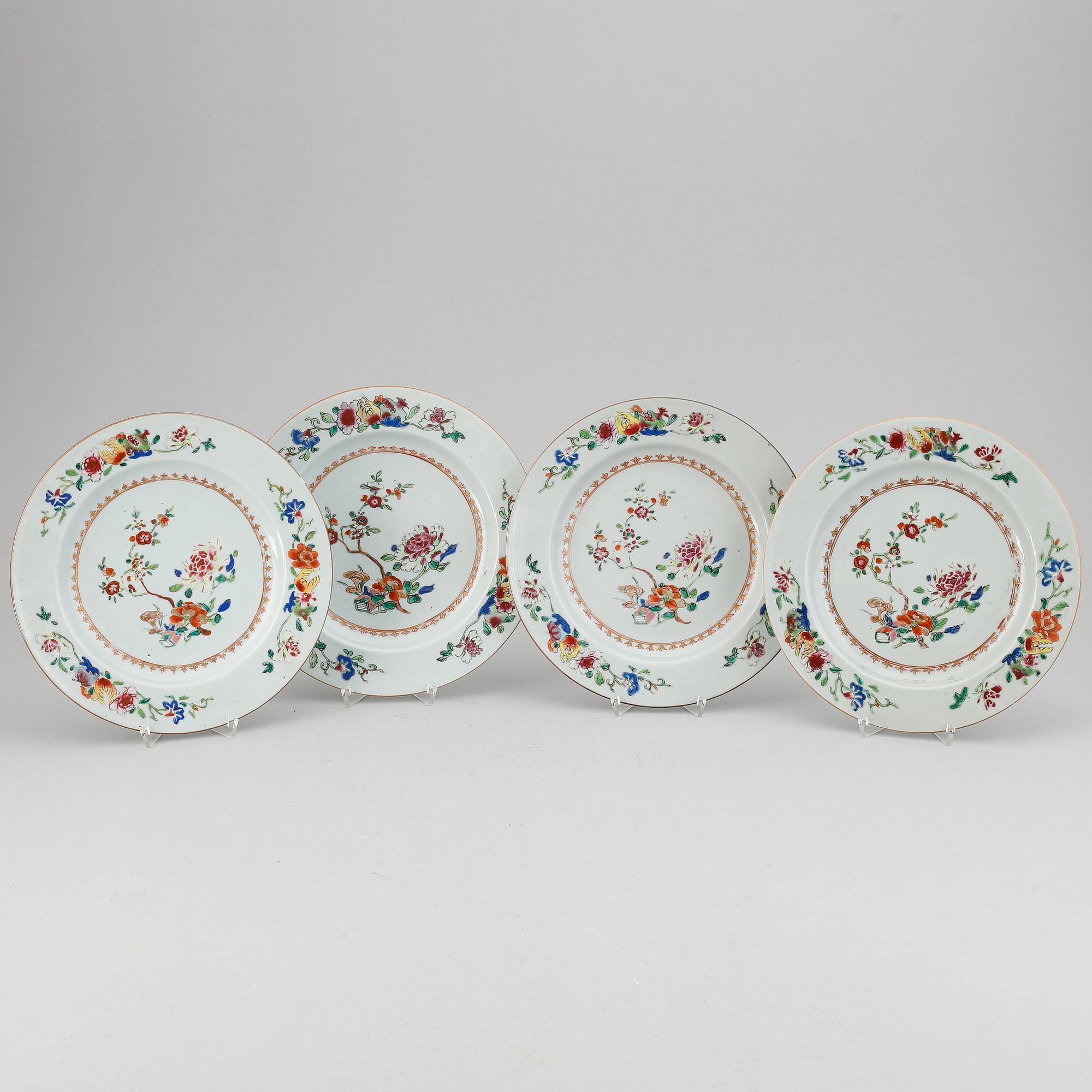 A set of four famille rose dishes, Qing dynasty, Qianlong (1736-95).