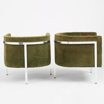 Harvey Probber, a pair of armchairs, USA, 1960s-70s.