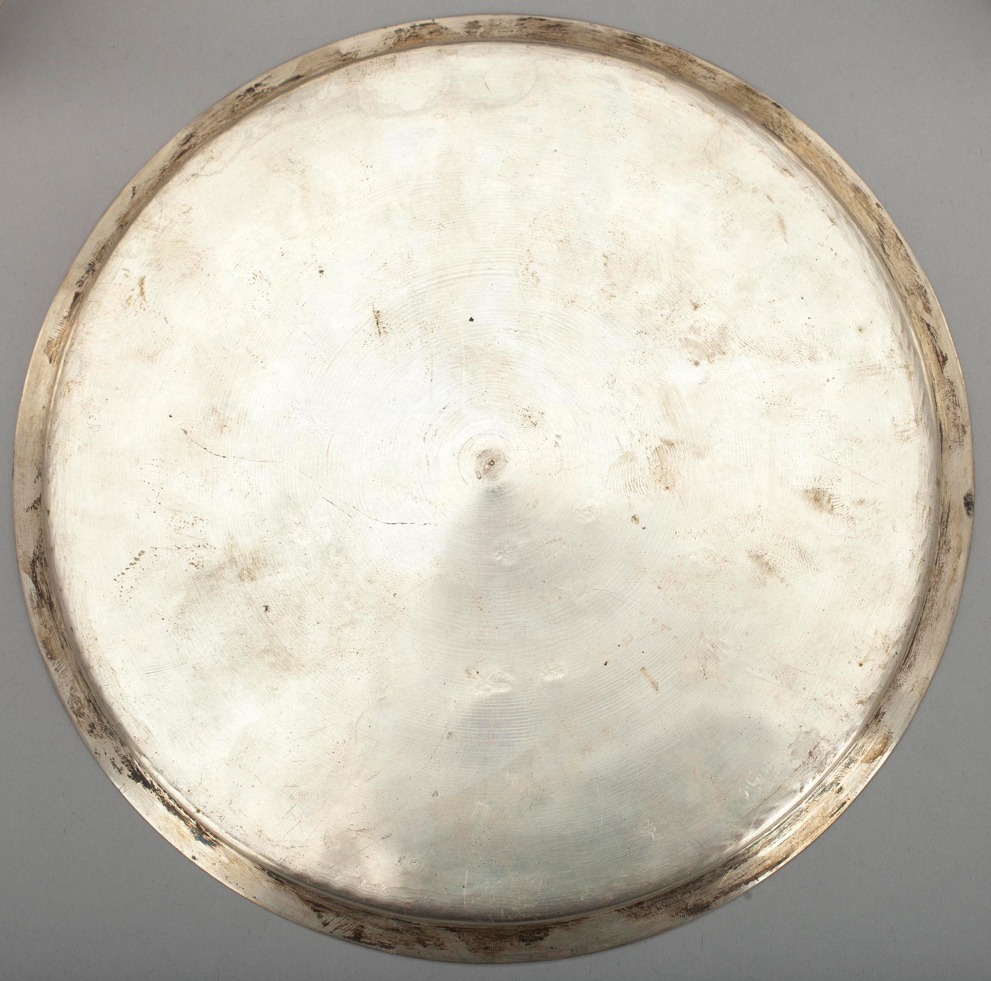 COASTERS, 8 st. försilvrad mässing, 1900-tal.