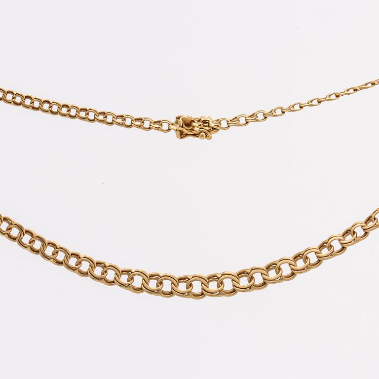 A Swedish 20th century 18K gold chain mark of N-E Södermark Kping 1980, weight ca 13,2 gr.