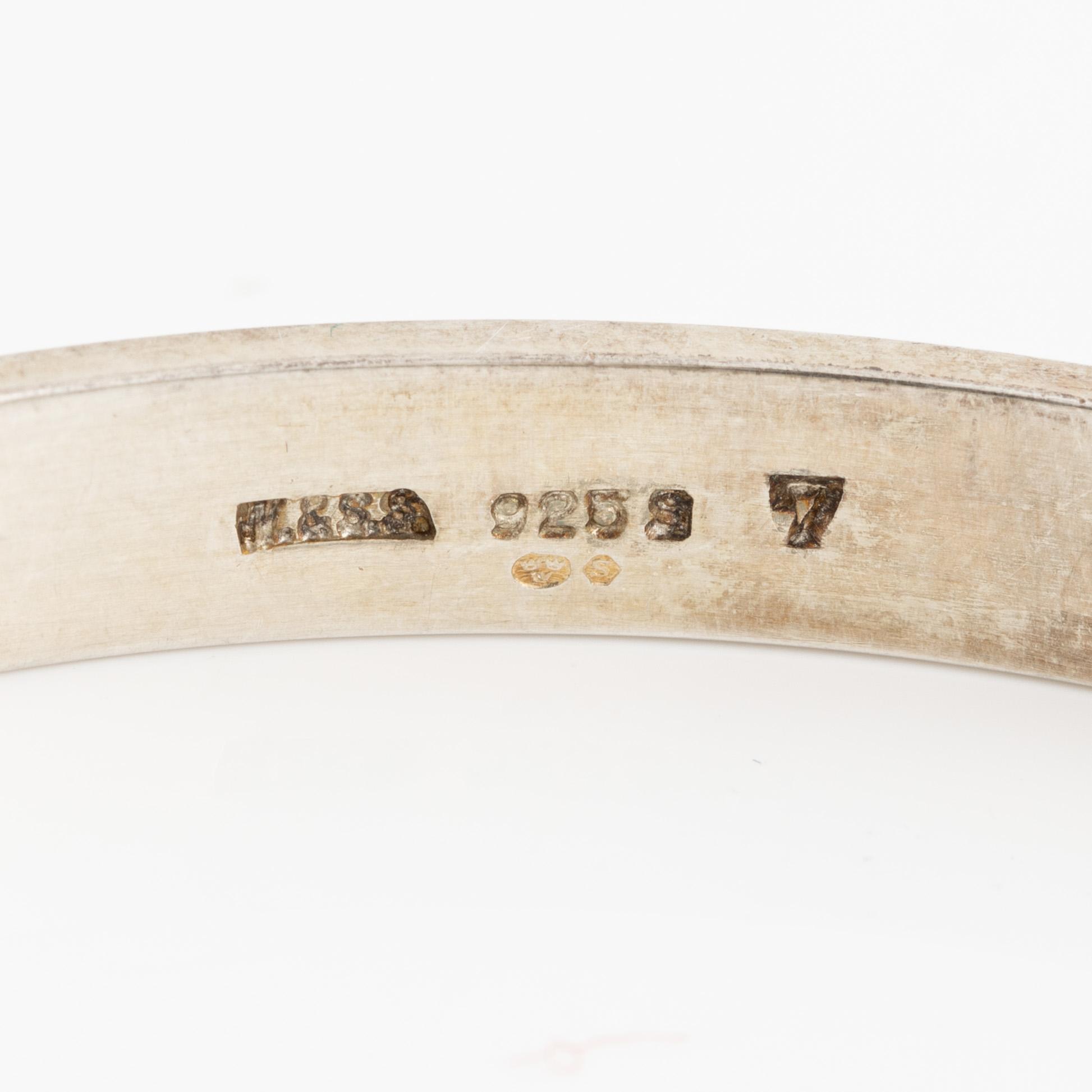 Three bracelets, silver.