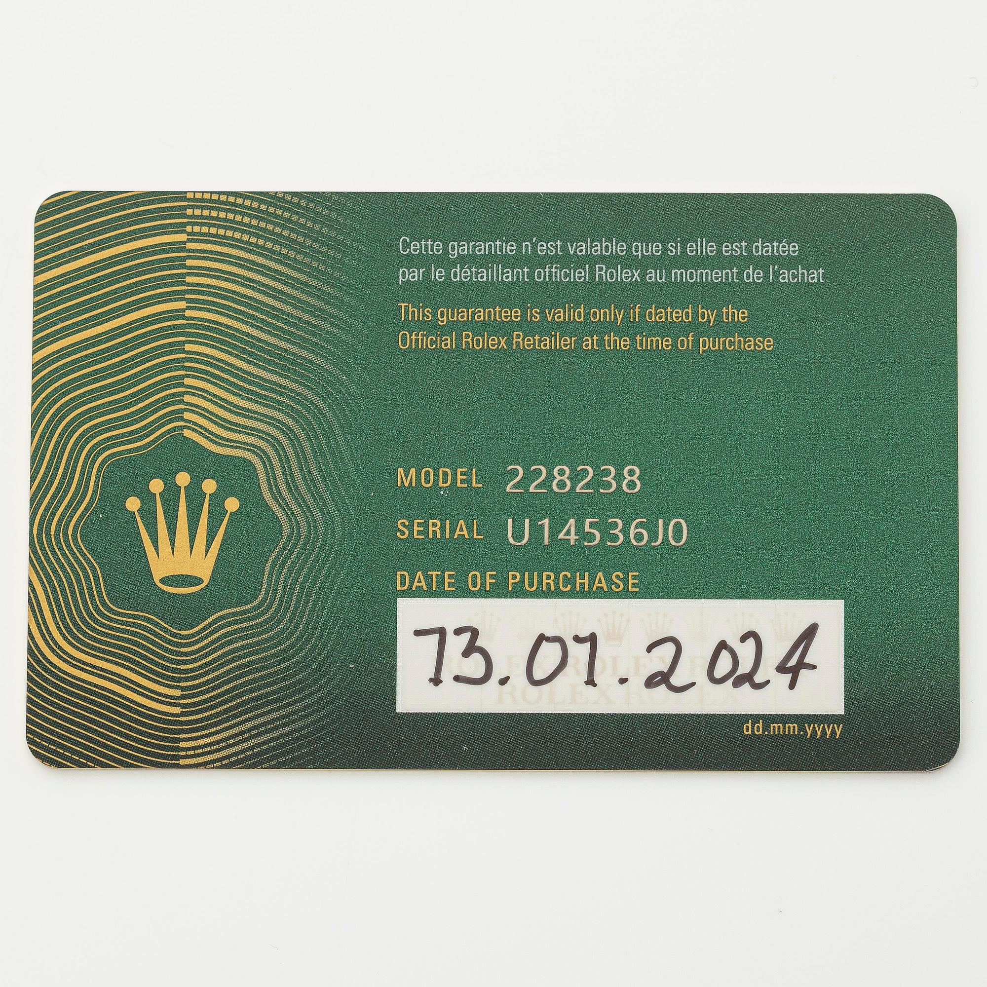 Rolex, Day-Date 40, "Money Green Dial", ca 2024.