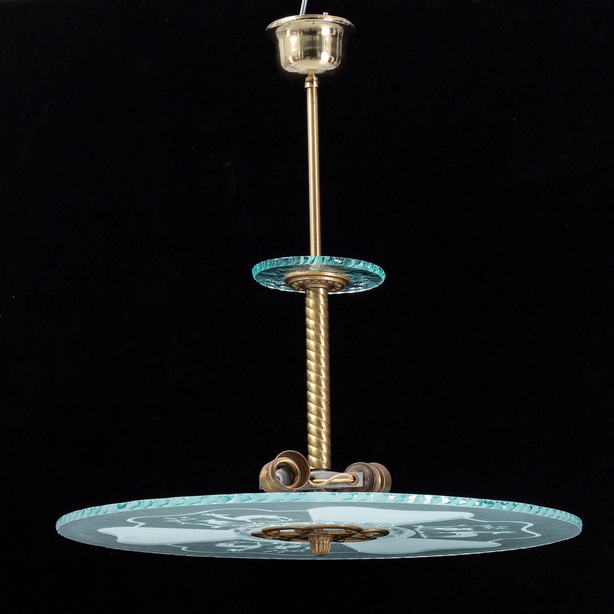 An art deco ceiling light. First half of the 20th Century.